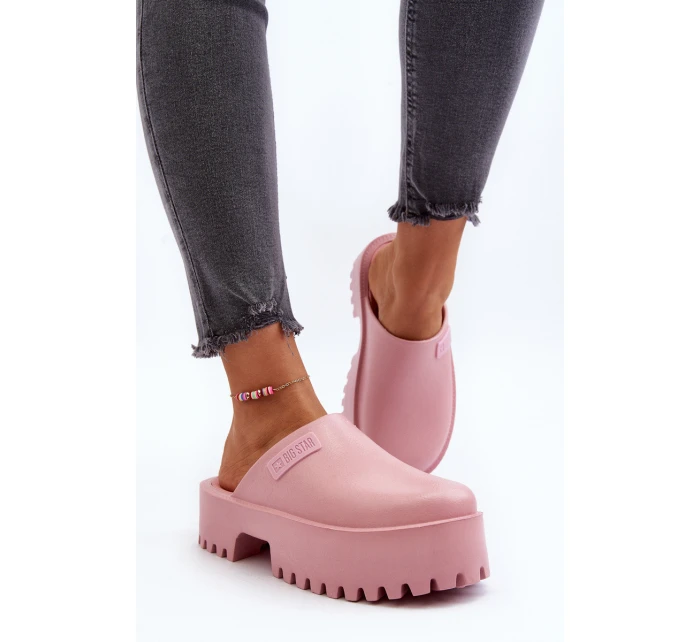 Dámské žabky s masivní podrážkou Big Star model 21649453 Růžové - Big Star Shoes Dámské žabky s masivní podrážkou Big Star model 21649453 Růžové - Big Star Shoes