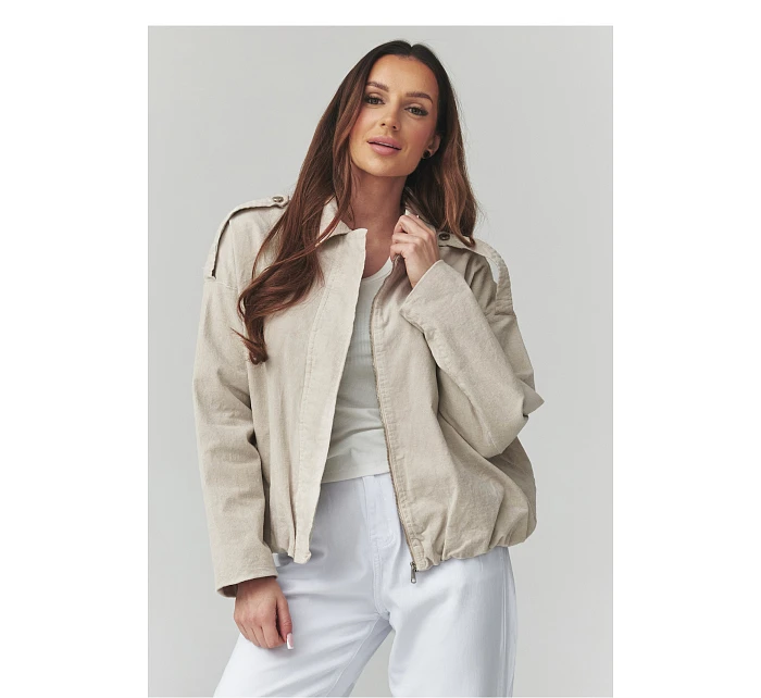 teplá šnúrová bunda model 225692 Makadamia