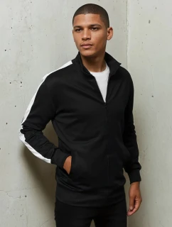 Pánska mikina na zips čierna FashionStreet BX5562