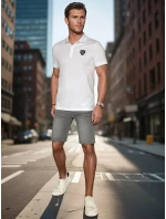 Pánská polokošile s nášivkou bílá Dstreet model 21988766 - FashionStreet