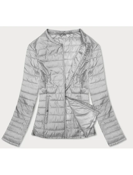 Šedá prošívaná bunda s kulatým výstřihem model 5837844 - MHM Šedá prošívaná bunda s kulatým výstřihem model 5837844 - MHM