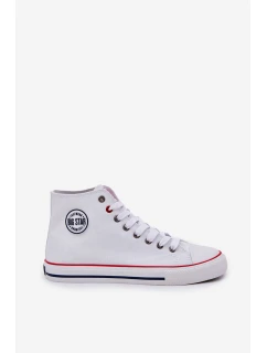 Materiałowe Trampki Męskie Big Star NN174305 HI-POLY SYSTEM Białe