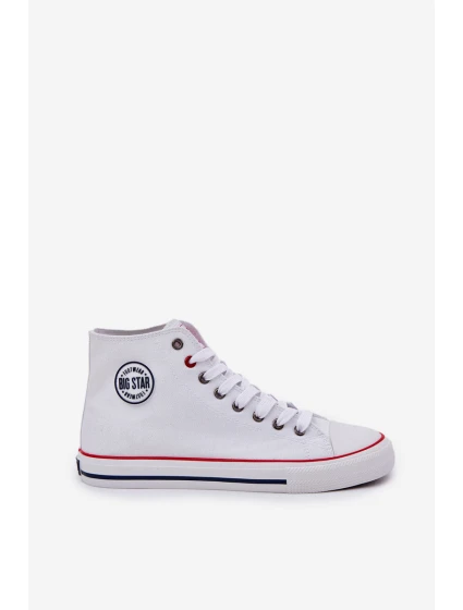 Materiałowe Trampki Męskie Big Star NN174305 HI-POLY SYSTEM Białe