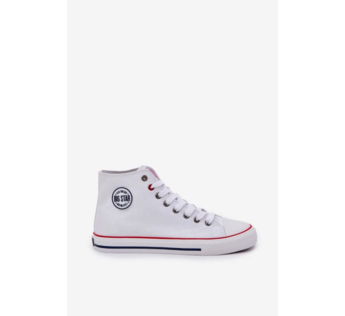 Materiałowe Trampki Męskie Big Star NN174305 HI-POLY SYSTEM Białe