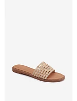 Dámské ploché béžové pantofle Fendi