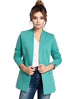 B030 Pletená bunda bez goliera - zelená