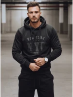 Pánska zateplená mikina s kapucňou čierna FashionStreet BX5934