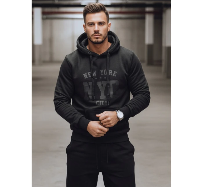 Pánska zateplená mikina s kapucňou čierna FashionStreet BX5934