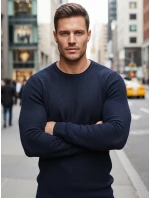 Pánský tmavě modrý svetr model 21995049 - FashionStreet