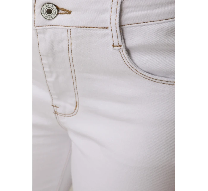 Jeansy damskie skinny z wysokim stanem białe model 22016704 - FashionStreet