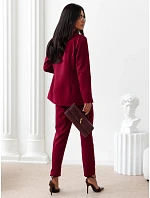 Elegantní dámský kostým – sako a kalhoty v barvě bordó, FashionStreet AY1246 Elegantní dámský kostým – sako a kalhoty v barvě bordó, FashionStreet AY1246