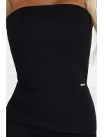 tužkové midi šaty s odhalenými rameny černé model 21738277 - numoco