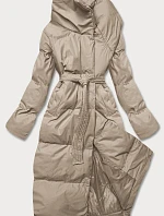 Dámska zimná obálková bunda béžová (5M737-62)