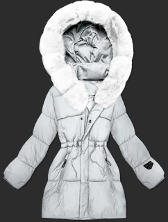 Biela dámska zimná bunda s kapucňou S'West (B8550-26)