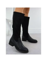 Dámske kožené topánky na klinoch zateplené čierne Rieker 9551