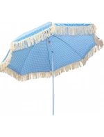 PLÁŽOVÝ A ZÁHRADNÝ SLNEČNÍK SO STRAPCAMI 174 CM MODRÝ