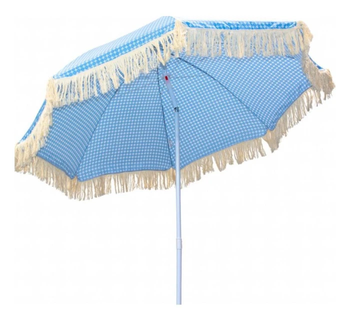 PLÁŽOVÝ A ZÁHRADNÝ SLNEČNÍK SO STRAPCAMI 174 CM MODRÝ