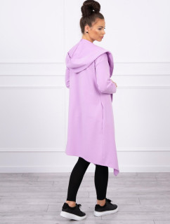 Dlhý kabát s kapucňou fialový