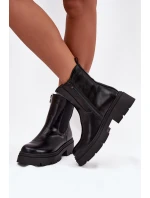 Zateplené kotníkové boty na zip Černé model 21708977 - Boto Zateplené kotníkové boty na zip Černé model 21708977 - Boto