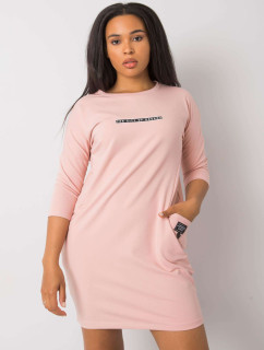 Prachovo ružové bavlnené šaty plus size