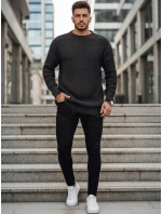 Pánsky tmavosivý sveter FashionStreet WX1964 Pánsky tmavosivý sveter FashionStreet WX1964