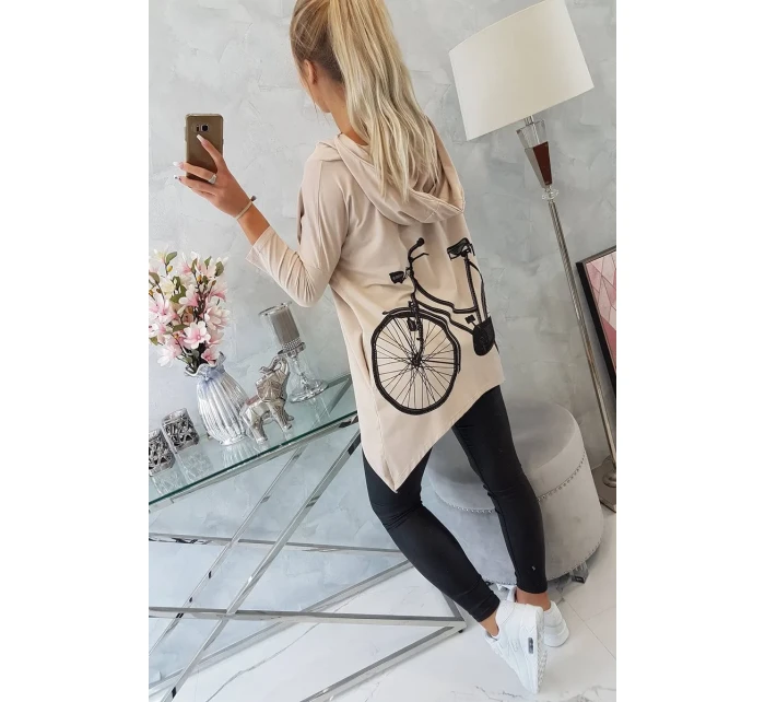 Mikina s potlačou bicykla béžová Mikina s potlačou bicykla béžová