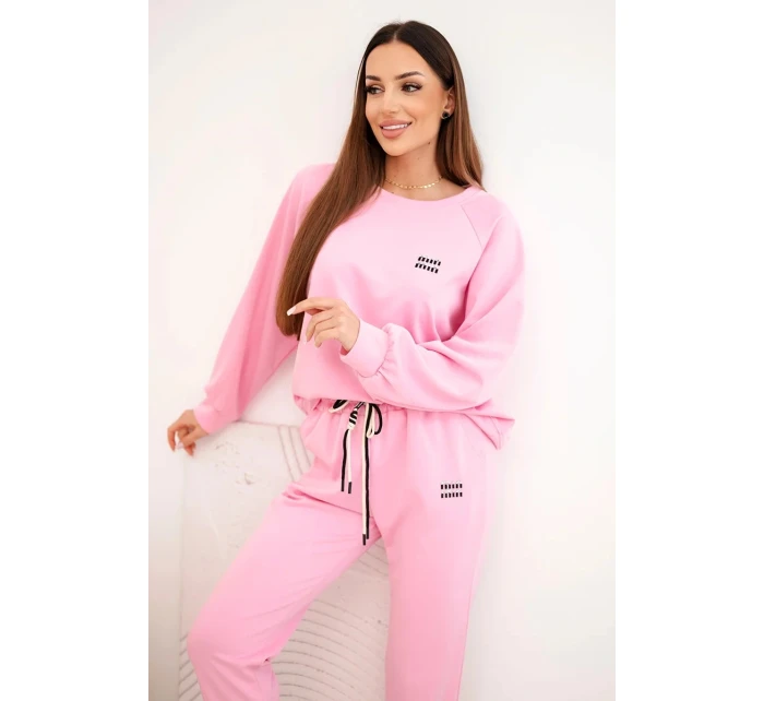 Dámska súprava z viskózy s mikinou a nohavicami svetloružová Dámska súprava z viskózy s mikinou a nohavicami svetloružová
