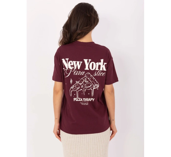 Tričko D12022M02645R burgundy Tričko D12022M02645R burgundy