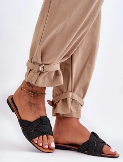 Dámské materiálové sandály černé Aversa