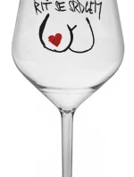ŘIŤ SE SRDCEM - čirá nerozbitná sklenice na víno 470 ml