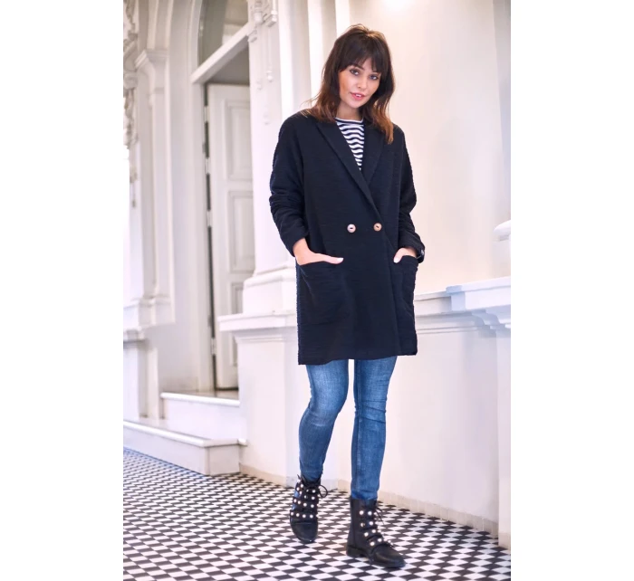 Dámsky plášť B099 čierny - BEwear