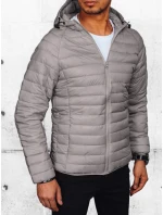 Pánská světle šedá prošívaná přechodová bunda Dstreet model 21972163 - FashionStreet