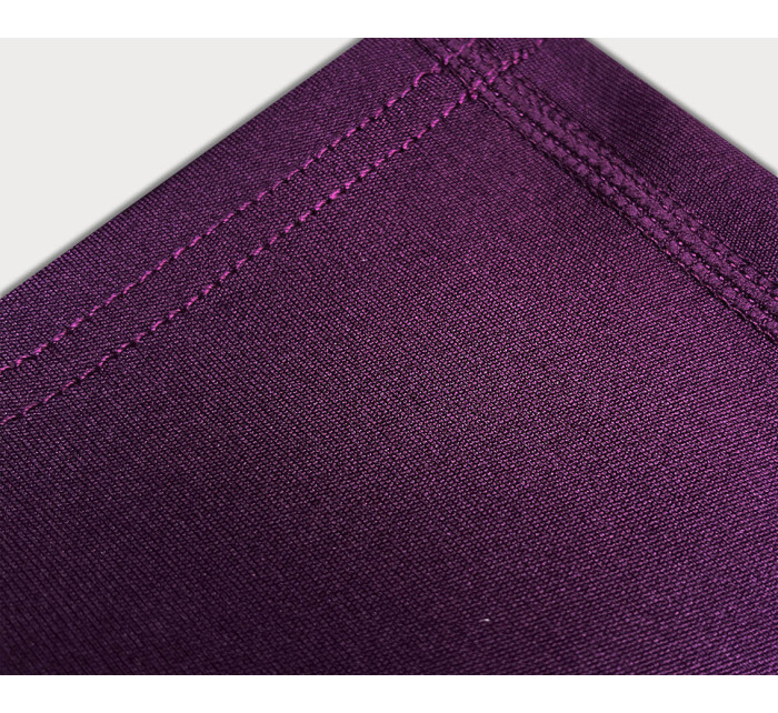 Tmavo fialové dámske legíny s ozdobnými švami (54460)