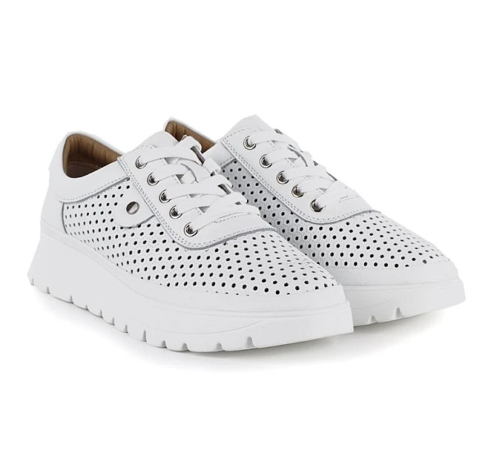 Dámská kožená bílá polobotka model 22116035 - VINCEZA