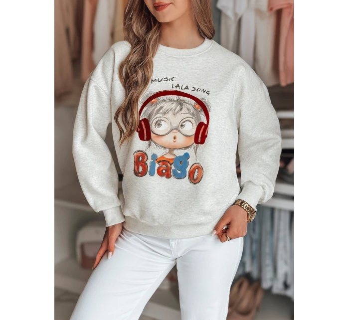Dámská oversize mikina s potiskem  šedá Dstreet model 21989220 - FashionStreet