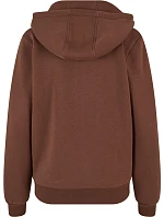 BY 290 Dámská mikina s kapucí z těžké bavlny "Fluffy" model 22469846 chocolate brown - Build your Brand