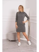 Šaty s kapucí a kapsami graphite melange Šaty s kapucí a kapsami graphite melange