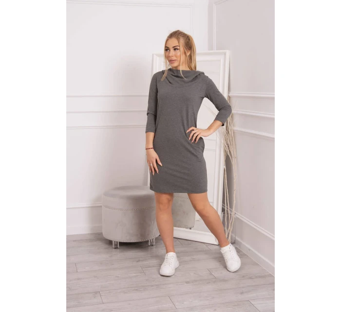 Šaty s kapucí a kapsami graphite melange Šaty s kapucí a kapsami graphite melange