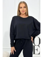 Set 2dielna mikina + nohavice Čierna