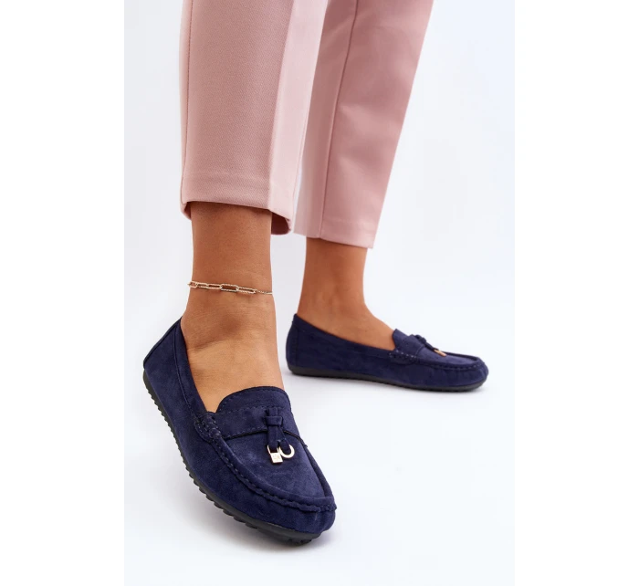 Damskie Zamszowe Klasyczne Mokasyny Granatowe Ontala Damskie Zamszowe Klasyczne Mokasyny Granatowe Ontala