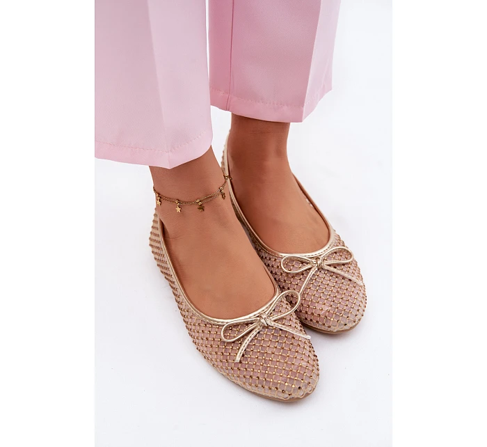 baleríny s ozdobou  Zlaté model 22099980 - VINCEZA