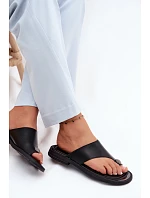 Kožené dámské žabky model 22126083 Černé - VINCEZA