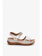 Pohodlné dámske sandále na suchý zips Silver Iphiope