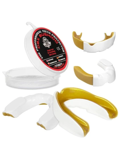 Gélový chránič zubov + krabička - biela a zlatá | GelTech