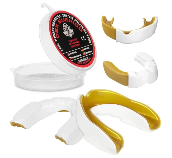 Gélový chránič zubov + krabička - biela a zlatá | GelTech