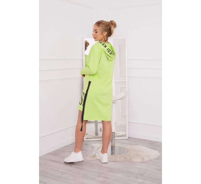Šaty s kapucňou a potlačou pistácie Šaty s kapucňou a potlačou pistácie