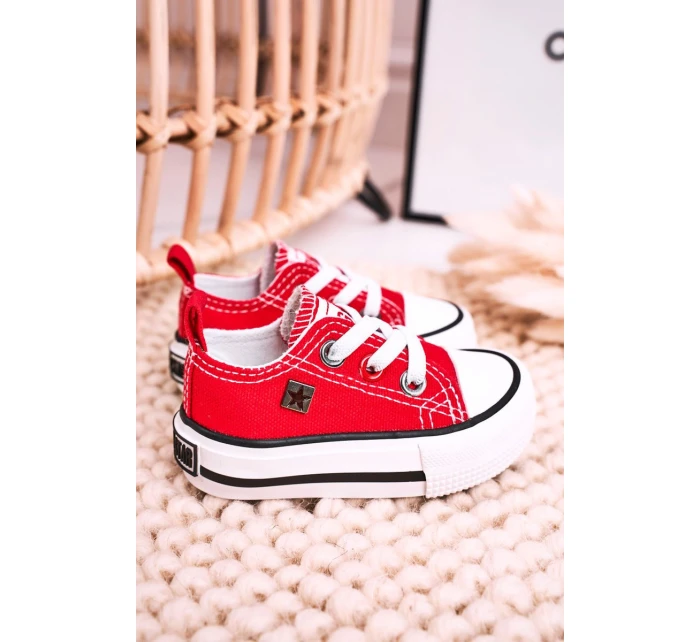 Dětské Klasické Tenisky Nízké BIG STAR model 21545379 červené - Big Star Shoes Dětské Klasické Tenisky Nízké BIG STAR model 21545379 červené - Big Star Shoes
