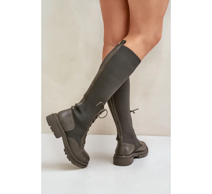 kozačky se svrškem z punčochy model 21679814 - Boto