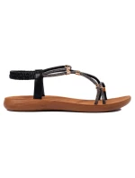 Moderné čierne sandále na podpätku pre ženy Moderné čierne sandále na podpätku pre ženy