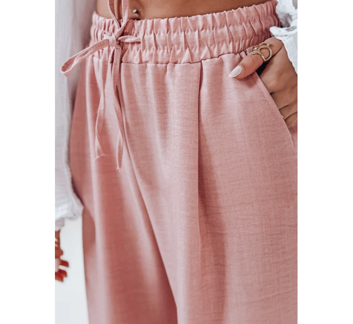 Dámské kalhoty se širokými nohavicemi růžová Dstreet model 21987423 - FashionStreet